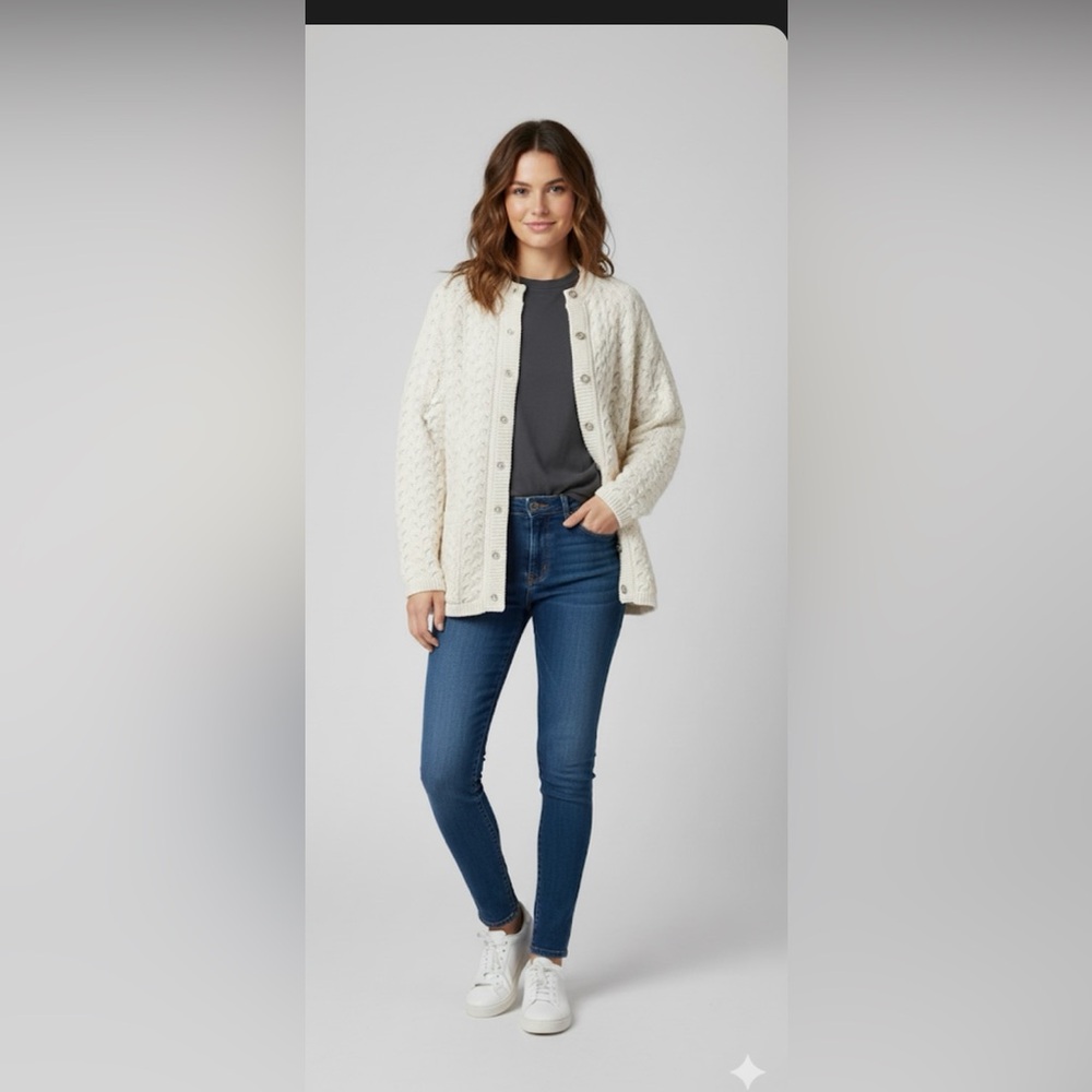 Vintage Winter White Cardigan Sweater
